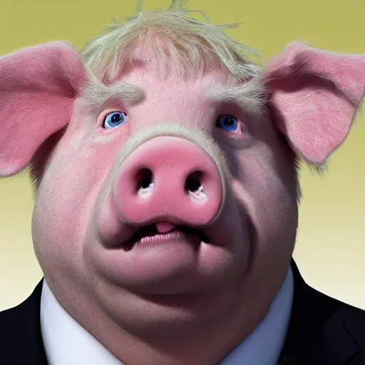 Image similar to boris johnson as pig, photorealistic, 8 k