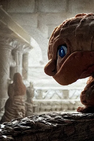 Image similar to very very intricate photorealistic photo of a goomba in an episode of game of thrones, photo is in focus with detailed atmospheric lighting, award - winning details