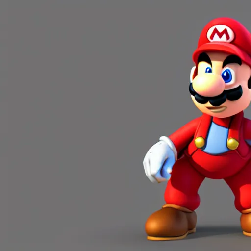 Prompt: 3d blender render of a Mario figurine, 4k