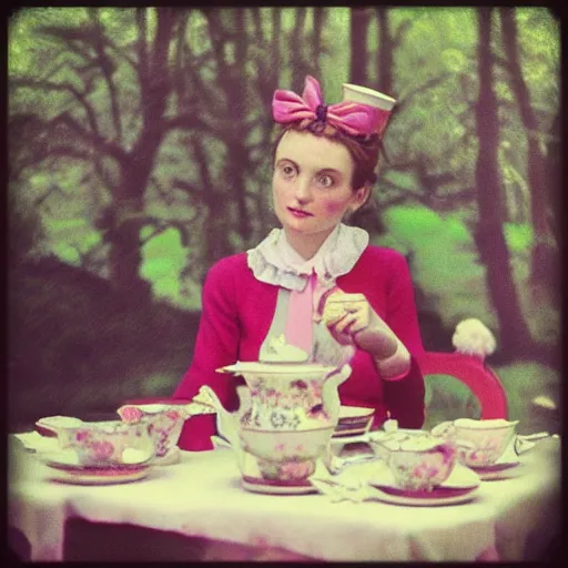 Prompt: “Alice at a tea party, Alice in Wonderland, realism”
