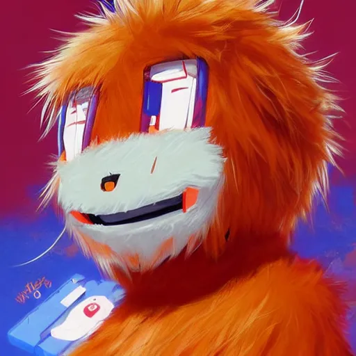 Image similar to anime Portrait of Youppi the Habs Montreal Canadiens Mascot as a very cute powerful and friendly pokemon, highly detailed anime, high evolution, 1990s, legendary, smooth, sharp focus, dynamic lighting, intricate, trending on ArtStation, illustration pokemon, art by WLOP