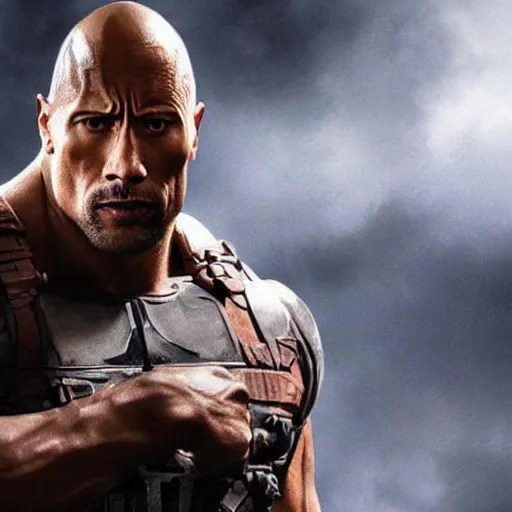 Image similar to Dwayne Johnson in the punisher digital art 4k detailed super realistic