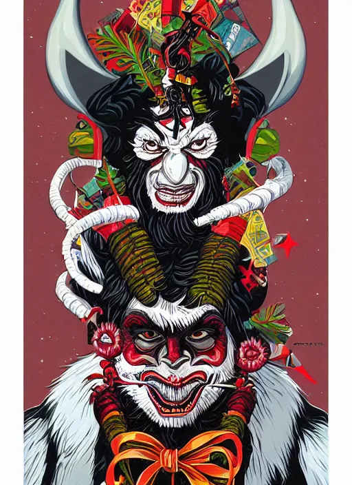 Prompt: krampus portrait by tristan eaton