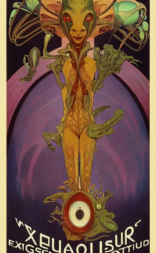 Image similar to exquisite imaginative alien creature poster art, movie art, by lucusfilm, weta studio, alphonso mucha, james jean, frank frazetta, 8 k, denoised