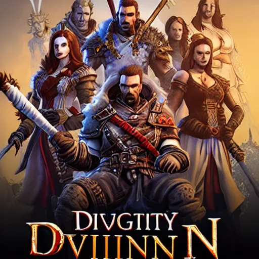 Image similar to divinity original sin 2 movie poster, high detail