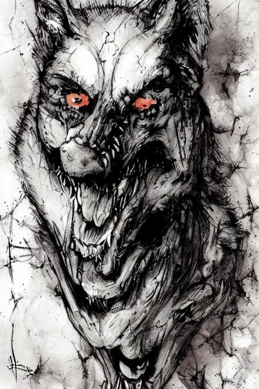 Image similar to hellhound artwork by ben templesmith