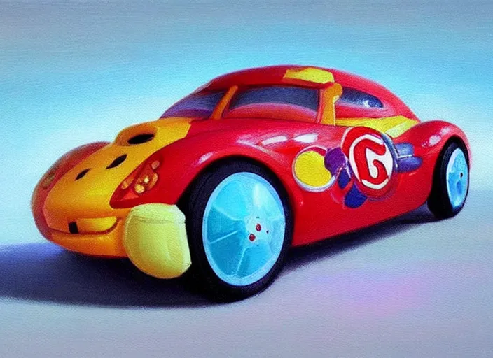 Prompt: concept design of cute candy cars for a aaa game, oil painting by eren arik and jama jurabaev, extremely detailed, brush hard, artstation, high quality, brush stroke