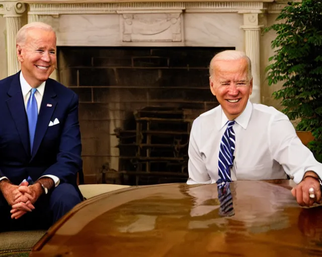 Image similar to president joe biden face to face with president joe biden, nikon 3 5 mm, photograph