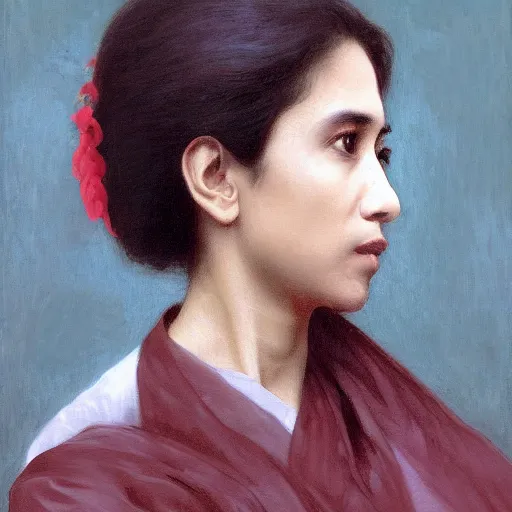 Image similar to jokowi royal portrait painted by William-Adolphe Bouguereau, behance,artstation