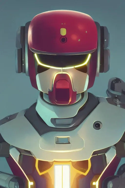 Image similar to metabots medabots medarotto medarot robot minimalist comics helmet mask neon cybereye, behance hd by jesper ejsing, by rhads, makoto shinkai and lois van baarle, ilya kuvshinov, rossdraws global illumination ray tracing hdr radiating a glowing aura