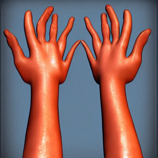 Image similar to Hands, hard surface, tonemapped in the style of Artstation