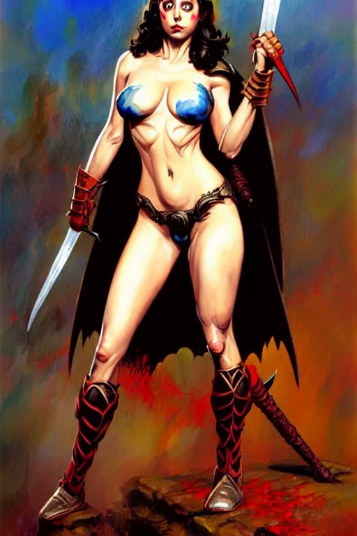 Prompt: Alison Brie as a fantasy female warrior painted by John Singer Sargant, James Jean, Greg Rutkowki, Frank Frazetta