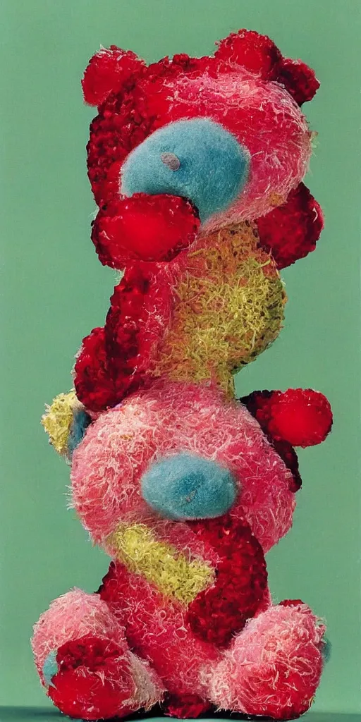 Image similar to a teddy bear made of strawberries eileen agar