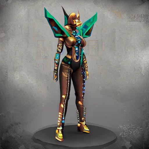 Image similar to cyberpunk anubis female