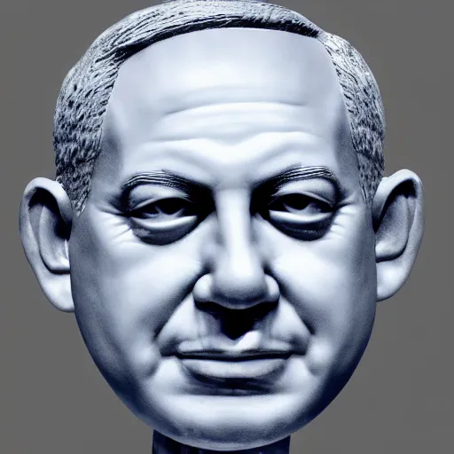 Image similar to a giant benjamin netanyahu head sculpture in the sea made out of jelly, long shot, hyper detailed, hyper realistic, ray tracing, 8 k resolution, sharp focus, realistic water, award winning