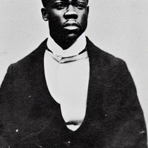 Image similar to photograph of kevin hart, male, 1 9 0 0 s, 1 9 1 0 s, grainy, slightly blurry, faded, realistic face