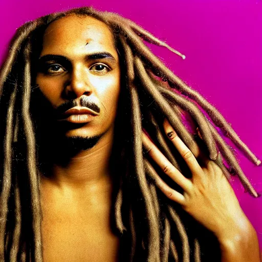 Image similar to a close up of a person with dreadlocks, an album cover by David LaChapelle, reddit, precisionism, 1990s, smokey background, high definition