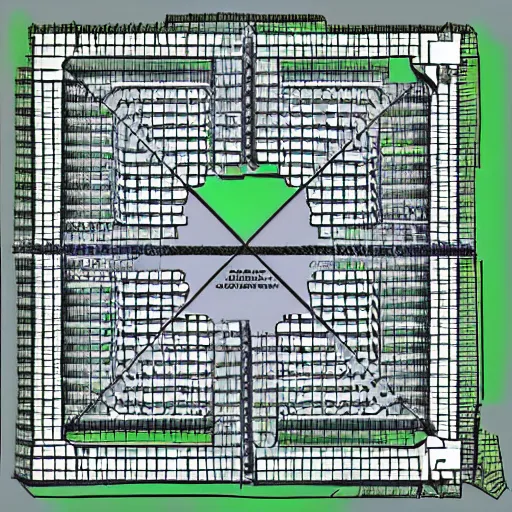 Image similar to city square d & d map, grid, fantasy, flat
