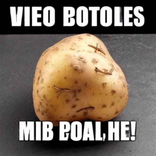 Prompt: a meme that says potato