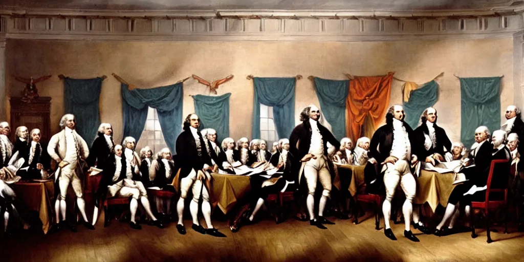 Prompt: founding fathers of the usa, muscular