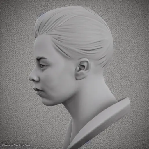 Image similar to Amber Midthunder, 3D Model, head sculpt