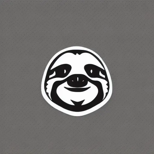 Image similar to professional digital art logo of a sloth, no background or textures, two tone colors only.