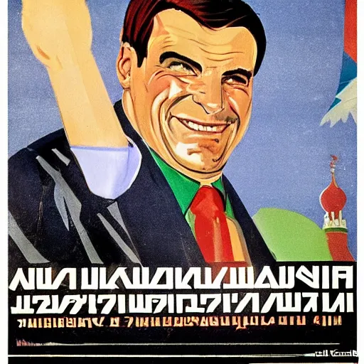 Prompt: soviet propaganda poster of jair bolsonaro