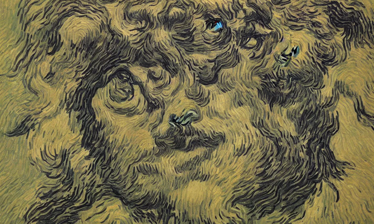 Image similar to angry stone giant. van gogh, tooth wu