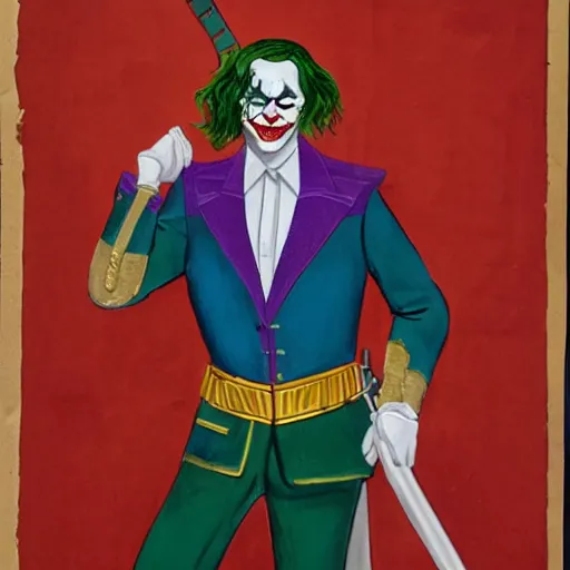 Image similar to professional portrait of the joker wearing a imperial roman soldier uniform, 8 k, very detailed, very intricate,