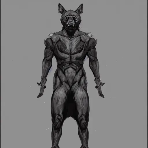 Image similar to full body a humanoid german shepherd beast - man, wearing suit, highly detailed portrait, digital painting, artstation, concept art, smooth, sharp foccus ilustration, artstation