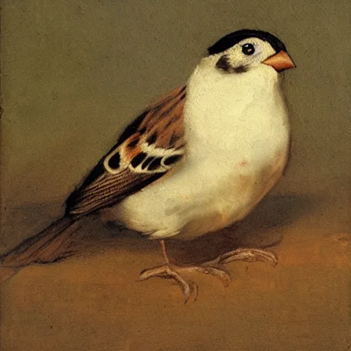 Prompt: a sparrow, by Francisco de Goya, oil on canvas