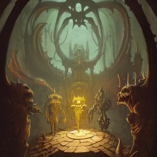 Image similar to xanathar the beholder in a dungeon, d & d, fantasy, greg rutkowski, frank frazetta, alexandre chaudret, boris vallejo, michael whelan, miro petrov, hr giger, magali villeneuve, donato giancola