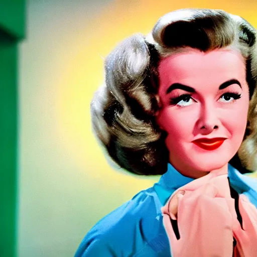 Image similar to a woman in a 1950s technicolor movie