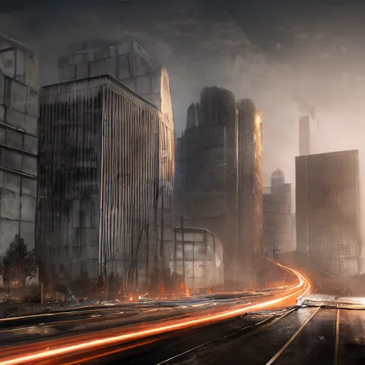 Image similar to dystopian city scape, ultra realistic,