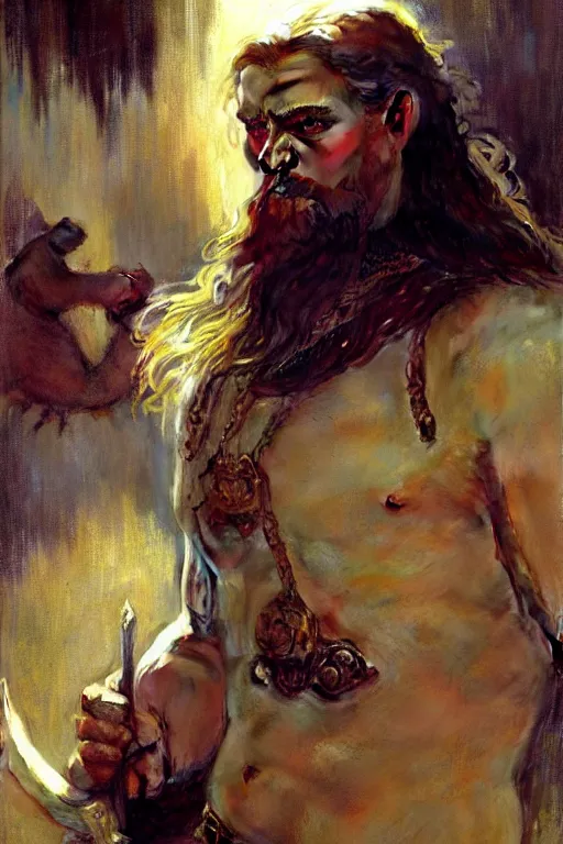 Image similar to attractive viking, matrix, painting by gaston bussiere, craig mullins, greg rutkowski, alphonse mucha