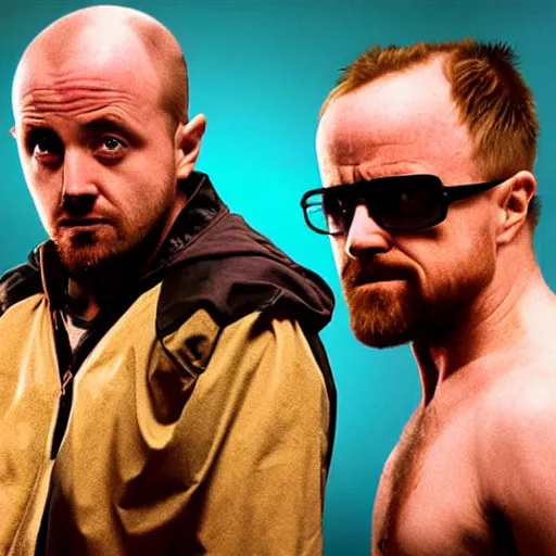 Prompt: Jesse pinkman and Heisenberg as wrestlers