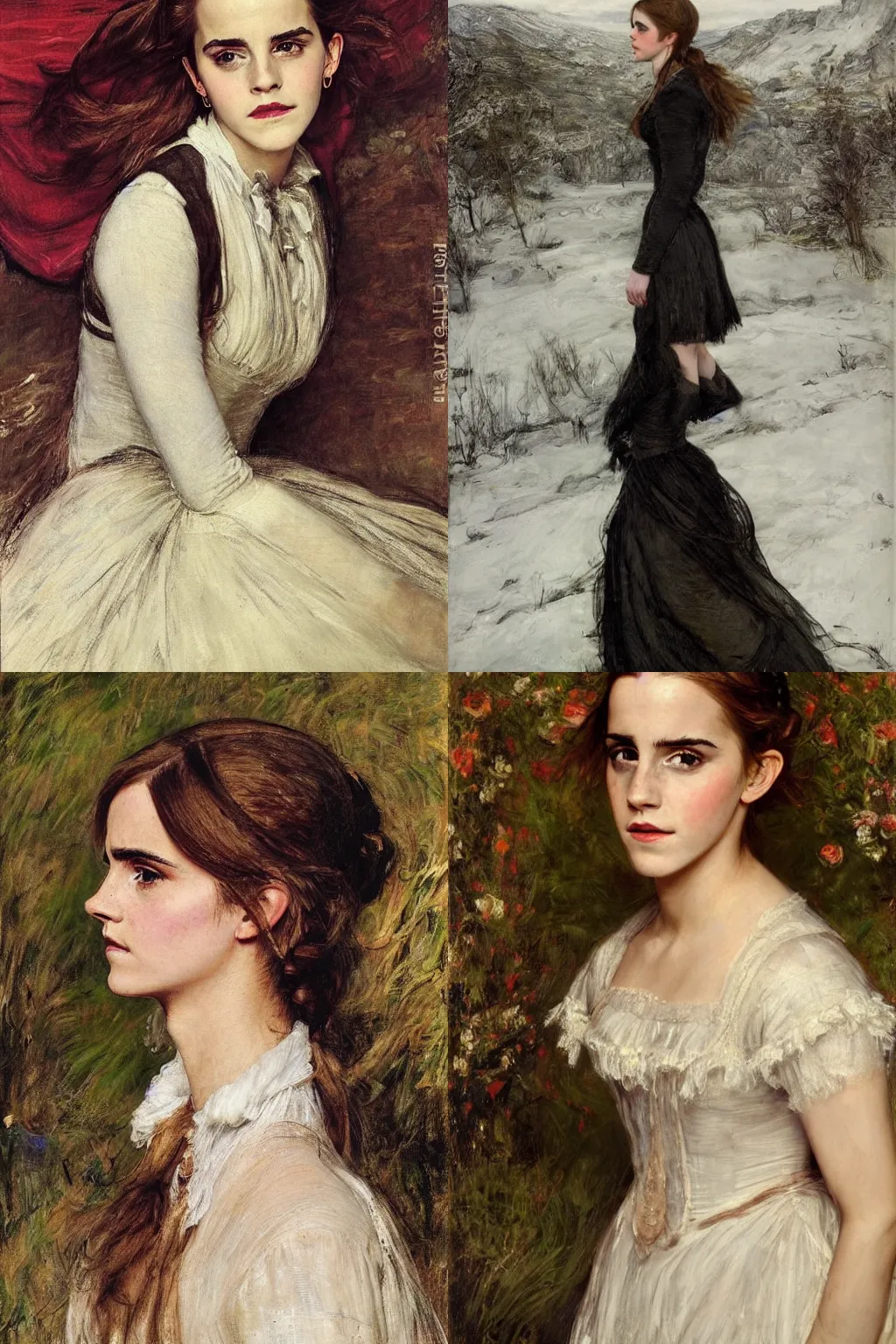 Prompt: a true-to-life portrait of Emma Watson painted by John Everett Millais, real-life accurate, photoshoot