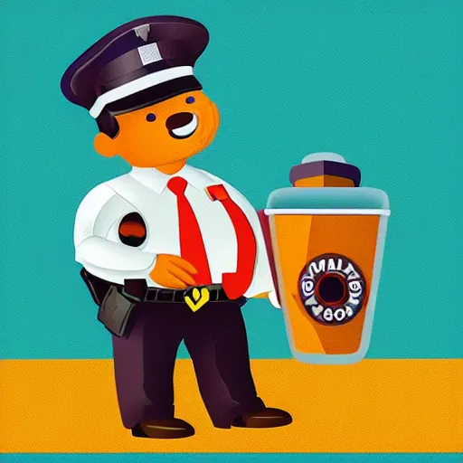 Image similar to “Donut police officer, digital art, 4k, award winning”