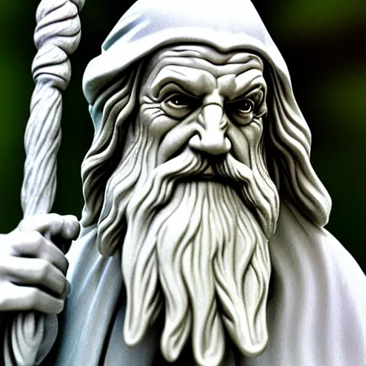 Prompt: gandalf as a greek marble statue