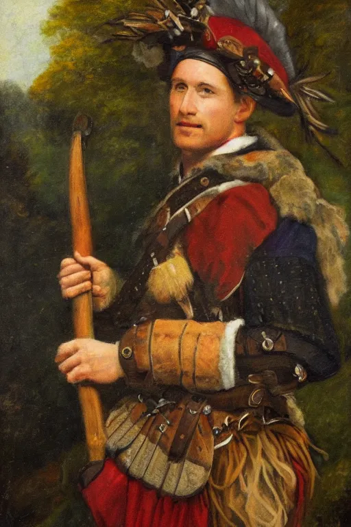 Image similar to a portrait of a Scottish laird wearing a balmoral hat, art