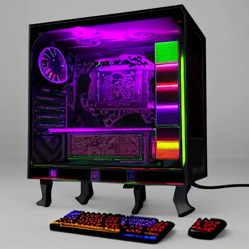 Image similar to baroque rgb gaming computer