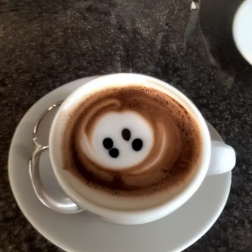 Prompt: a cappuccino with a smiley as chocolate dust
