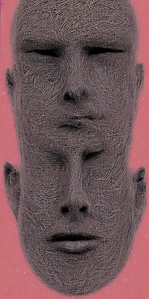 Image similar to peter de jong attractors morphing into a human face, vhs footage