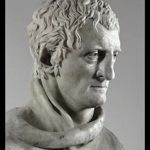 Prompt: a sculpture by canova with the likeness of rutger hauer wrapped in snakes