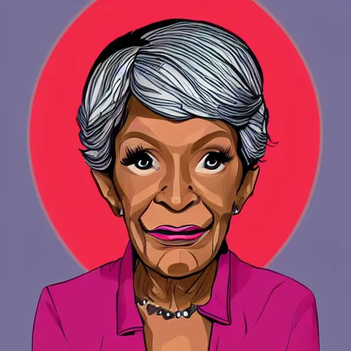 Image similar to Incredible geometric pop culture Illustrations of Nichelle Nichols as Nyota Uhura