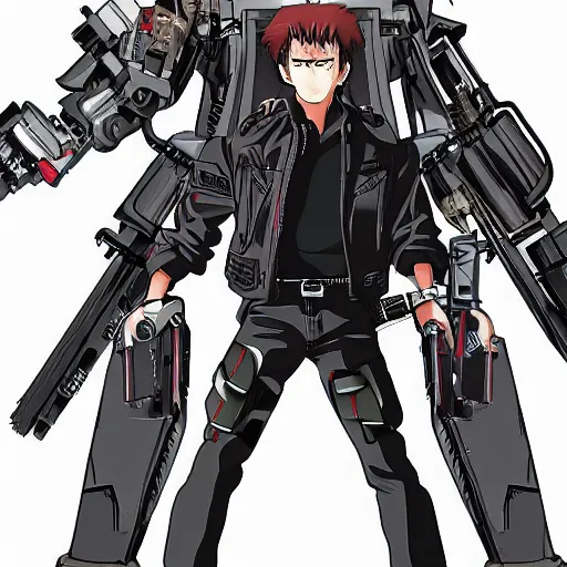 Prompt: the terminator as an anime