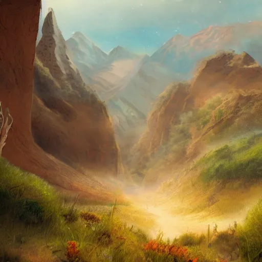 Image similar to a beautiful matte painting concept art painting of a landscape from a studio ghilbi movie