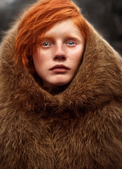 Prompt: closeup portrait of a potato eyed ginger, depth of field, zeiss lens, detailed, symmetrical, centered, fashion photoshoot, by annie leibovitz and steve mccurry, david lazar, jimmy nelsson, breathtaking, 8 k resolution, extremely detailed, beautiful, establishing shot, artistic, hyperrealistic, beautiful face, octane render