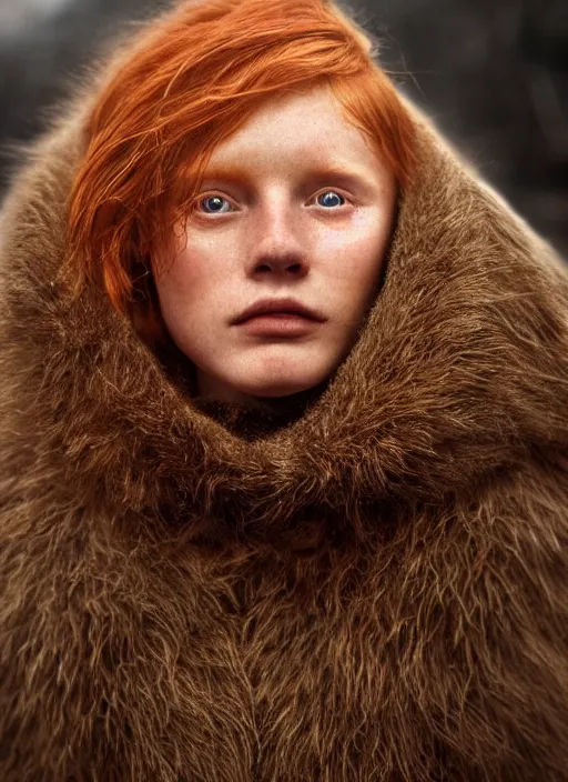 Image similar to closeup portrait of a potato eyed ginger, depth of field, zeiss lens, detailed, symmetrical, centered, fashion photoshoot, by annie leibovitz and steve mccurry, david lazar, jimmy nelsson, breathtaking, 8 k resolution, extremely detailed, beautiful, establishing shot, artistic, hyperrealistic, beautiful face, octane render