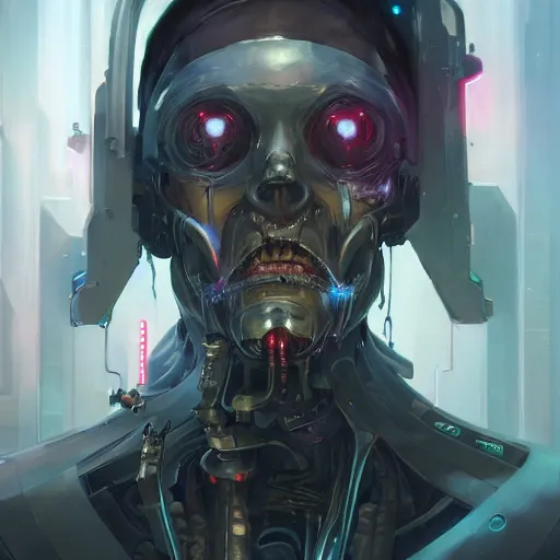 Prompt: portrait of a cybernetic frankenstein, cyberpunk concept art by pete mohrbacher and artgerm and wlop and greg rutkowski and deathburger, digital art, highly detailed, intricate, sci-fi, sharp focus, Trending on Artstation HQ, deviantart, unreal engine 5, 4K UHD image